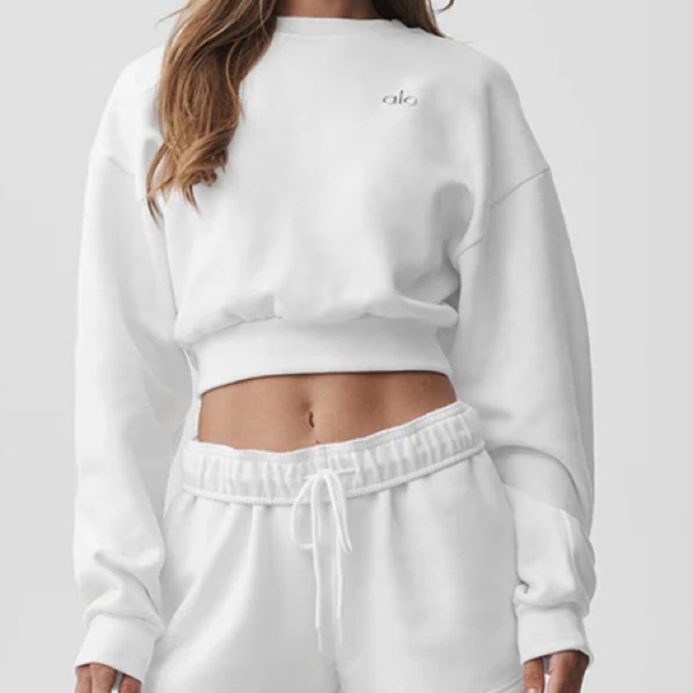 Alo Yoga Cropped Accolade Crewneck White S
